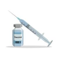 ampolla y jeringa. vacuna contra el virus. imagen vectorial