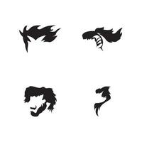 Hair style icon and symbol vector template illustration