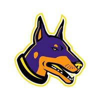 Doberman Pinscher head mascot retro vector