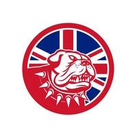 British dog mastiff mascot retro style vector