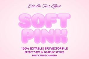soft pink 3d editable text effect vector