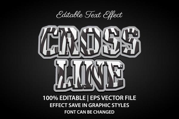 cross line white and black 3d editable text effect