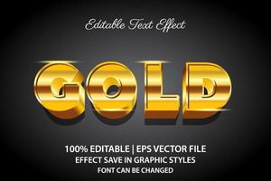 gold 3d editable text effect vector