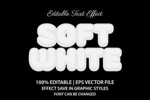 soft white 3d editable text effect vector