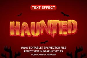 haunted 3d editable text effect vector