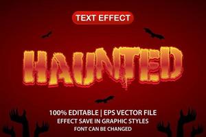 haunted 3d editable text effect vector