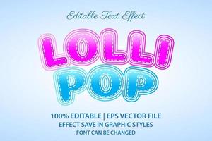 lollipop candy editable text effect 3d style vector