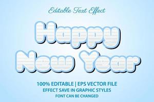 feliz año nuevo 2022 efecto de texto editable estilo 3d vector