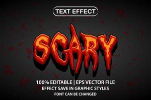 scary 3d editable text effect vector