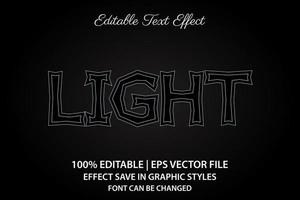 light 3d editable text effect vector