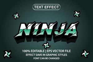 efecto de texto editable 3d ninja vector