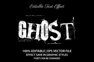 efecto de texto editable 3d fantasma vector