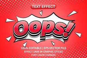 oops 3d editable text effect vector