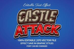 castle attack 3d editable text effect vector