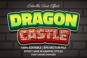 dragon castle 3d editable text effect vector