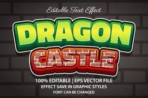 efecto de texto editable 3d del castillo del dragón vector