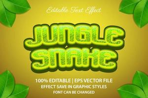 jungle snake 3d editable text effect vector