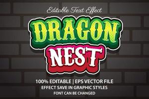 dragon nest editable text effect 3d style vector