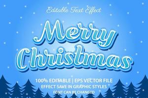 merry christmas editable text effect 3d style vector