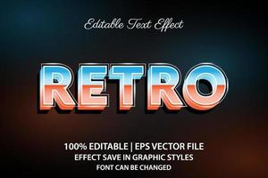efecto de texto editable 3d retro vector