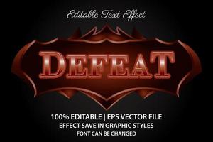 derrotar juegos 3d efecto de texto editable vector