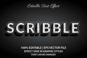 efecto de texto editable 3d garabato vector