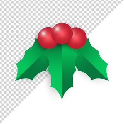 christmas leaf and berry element design vector