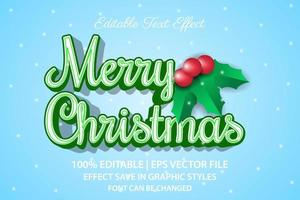 merry christmas editable text effect 3d style vector