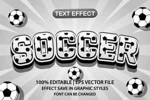 soccer 3d editable text effect vector