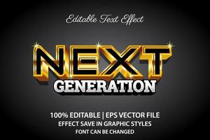 next generation 3d editable text effect vector