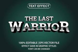 the last warrior 3d editable text effect vector