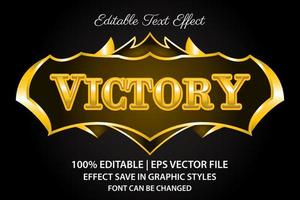 efecto de texto editable 3d de juegos de victoria vector