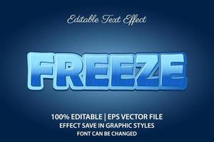 freeze 3d editable text effect vector