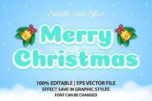 merry christmas editable text effect 3d style vector