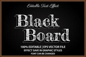 black board 3d editable text effect vector