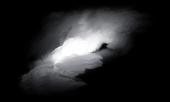 formas de nubes blancas aisladas sobre fondo negro. Ilustración de nube realista para elementos de diseño. foto