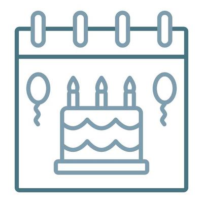 Birthday Event Line Two Color Icon Vector Art At Vecteezy