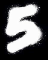 the 5 is written using a sprayed ink in a white color. the number of illustrations on a black background to create a poster, street design, etc. photo