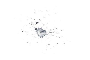 black ink splashes for graphic design elements. Abstract ink stroke and splash texture on white paper. Hand drawn illustration brush for dirty texture photo