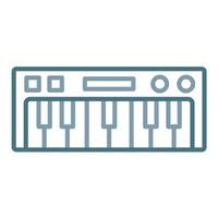 icono de dos colores de línea de teclado de piano vector