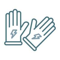 Electrician Gloves Line Two Color Icon vector