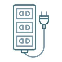 Extension Cord Line Two Color Icon vector