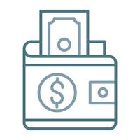 Money Wallet Line Two Color Icon vector