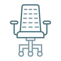Desk Chair Line Two Color Icon vector