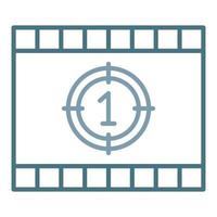 Cinema Countdown Line Two Color Icon vector