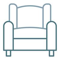 línea de sofá de cine icono de dos colores vector