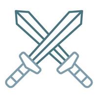 Sword Line Two Color Icon vector