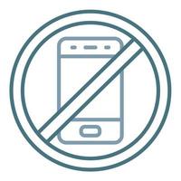 No Phone Line Two Color Icon vector