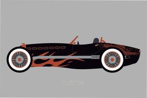 custom old racing supercar, flat design, fully editable
