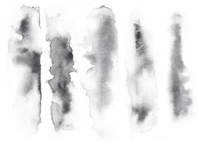 set of black rough watercolor texture. set of grungy brush stroke collection for graphic design element decoration. photo